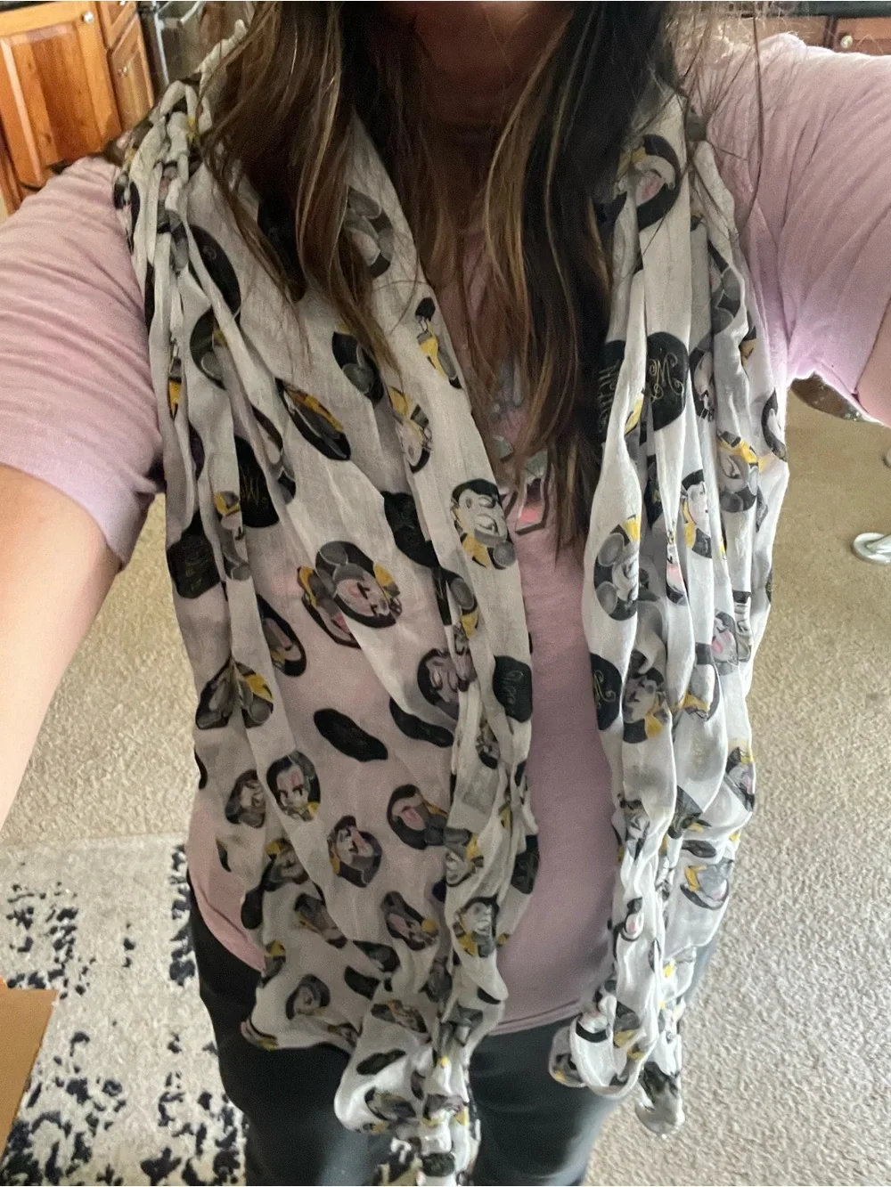 Disney Store Mini Mouse Lightweight White Printed Scarf - Women's Accessory